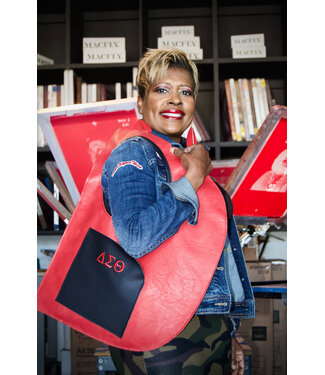 ΔΣΘ NEW! DST Red Leather D Bag with Pouch 2025 (FA25)