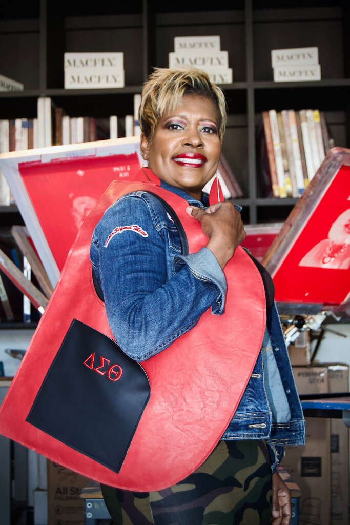 ΔΣΘ DST Red Leather D Bag with Pouch 2025