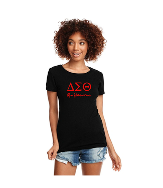 ΔΣΘ MO DST  Embroidered Fitted Black Crew