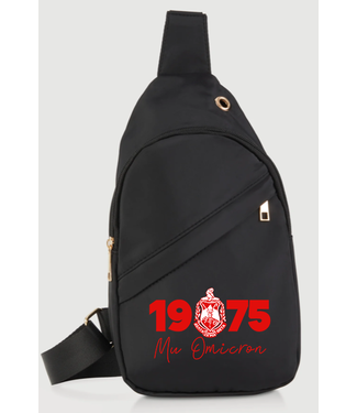ΔΣΘ MO DST 50th Black Nylon Sling Crossbody