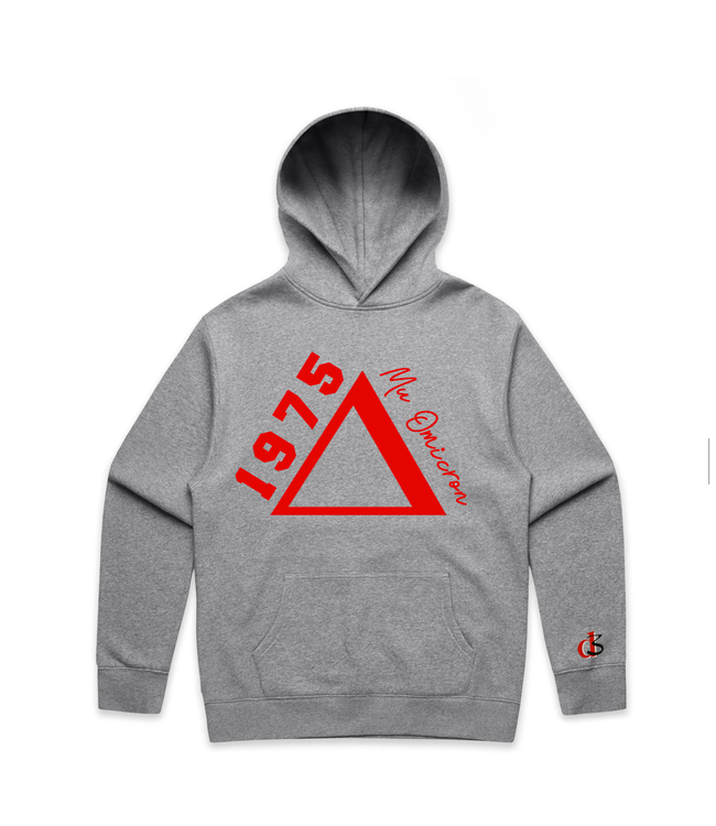 ΔΣΘ MO DST 1975 Embroidered Cream, Black, Gray Relaxed Hoodie