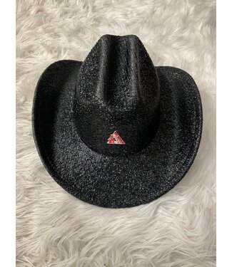 Women's/DST/SGR Black Lurex Textured Cowboy Hat (FA25)