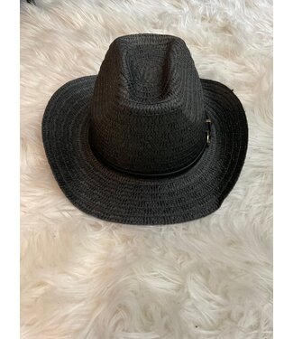 W Black Stra Hat (FA25)