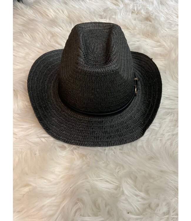 W Black Stra Hat (FA25)