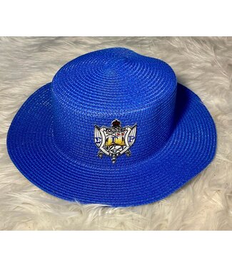 ΣΓΡ SALE! SGR Sigma Gamma Rho Straw Hat - Shield & Embroidered w/bow (SP26)