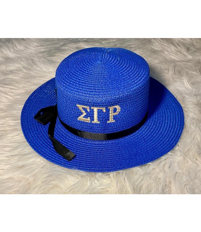 ΣΓΡ SALE - SGR Straw Hat - Shield & Embroidered w/bow (FY25Y)