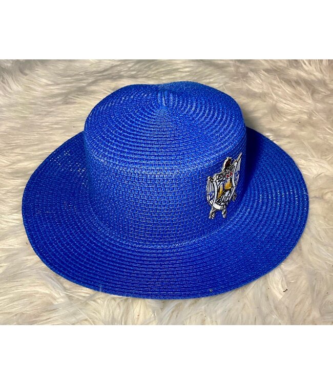 ΣΓΡ SALE! SGR Sigma Gamma Rho Straw Hat - Shield & Embroidered w/bow (SP26)