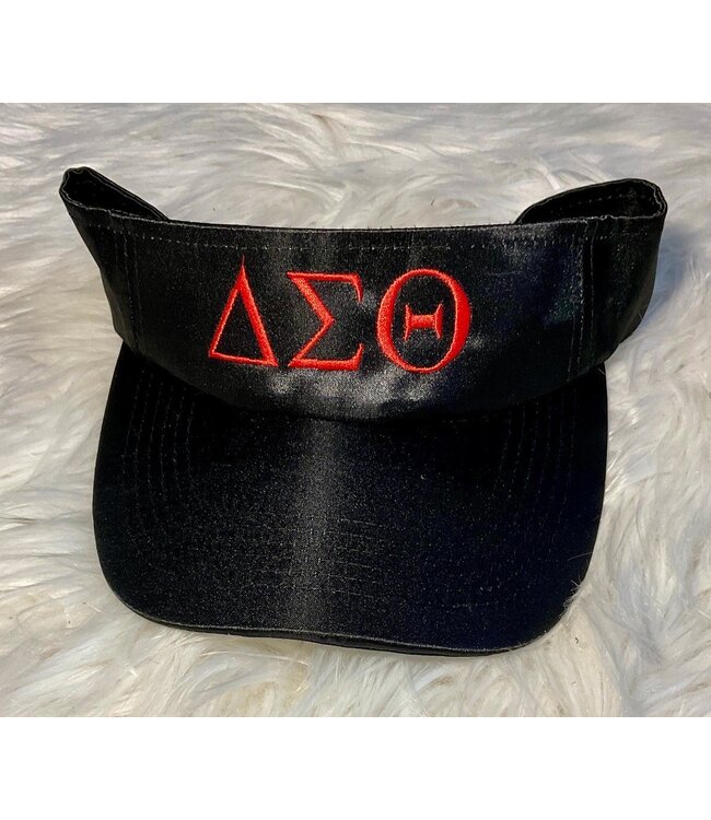 ΔΣΘ SALE - DST Black Satin Embroidered Visor (FA25)