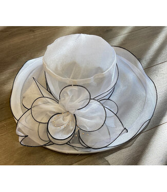 SALE - W White Sheer Wide Hat (FA25Y)