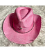 ΑΚΑ AKA Pink Lightweight Cowboy Hat with Rhinestones & Ivy (FA25Y)