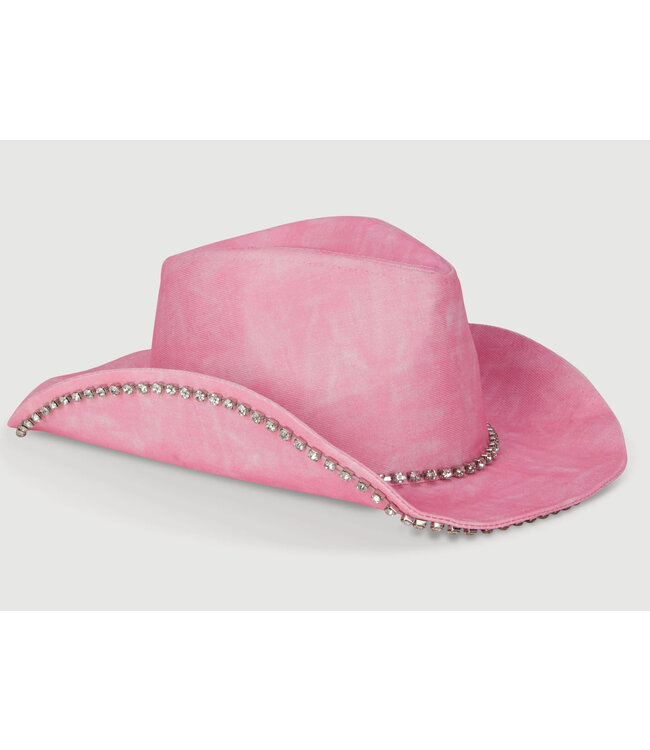 ΑΚΑ SALE! AKA Pink Lightweight Cowboy Hat with Rhinestones & Ivy (SP26)