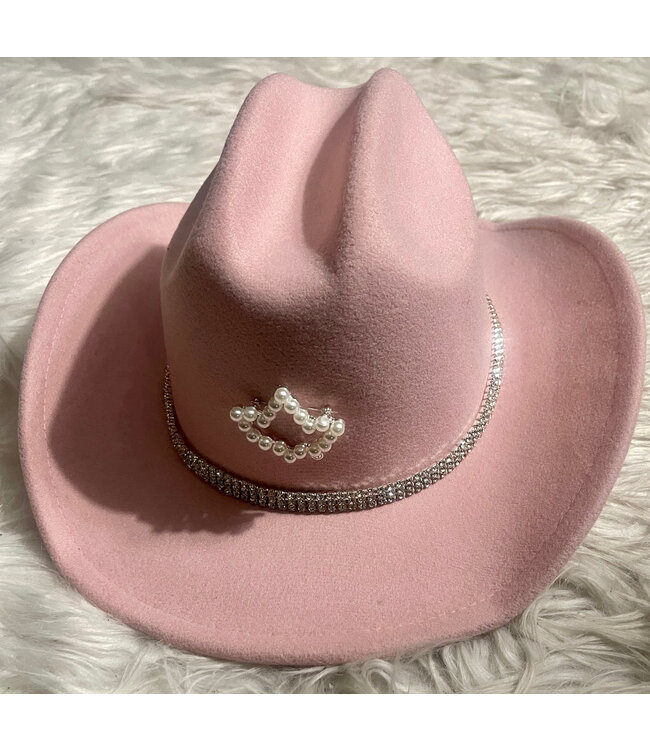 ΑΚΑ SALE! AKA Pink Cowboy Hats - 2 Versions Rhinestones/Pearl Ivy (SP26)