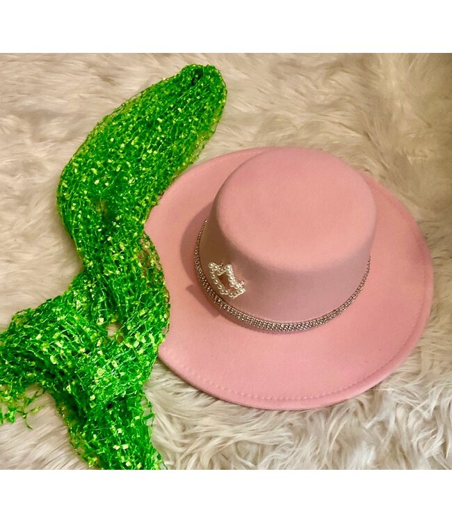 ΑΚΑ SALE! AKA Pink Cowboy Hats - 2 Versions Rhinestones/Pearl Ivy (SP26)