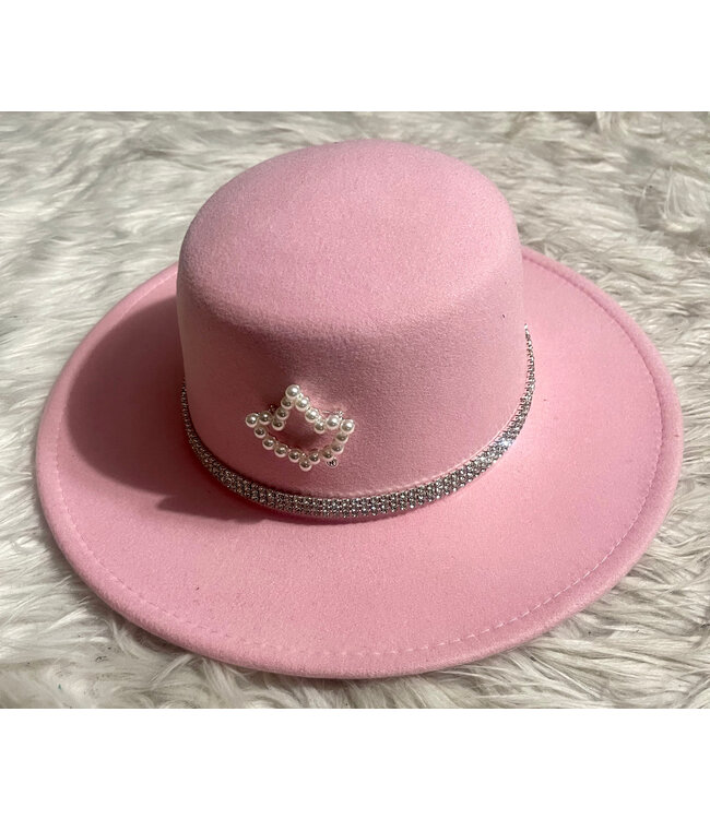 ΑΚΑ AKA Pink Cowboy Hats - 2 Versions Rhinestones/Pearl Ivy (FA25Y)