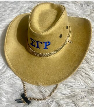 ΣΓΡ SGR Gold Suede Cowboy Hat w/Embroider (FA25Y)