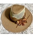 SALE - W Tan Woven Cowboy Hat with Brooche (FA25Y)