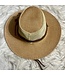 SALE - W Tan Woven Cowboy Hat with Brooche (FA25Y)