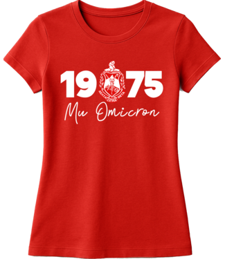 ΔΣΘ MO DST  Embroidered/Printed Fitted Red Crew (FA25Y)