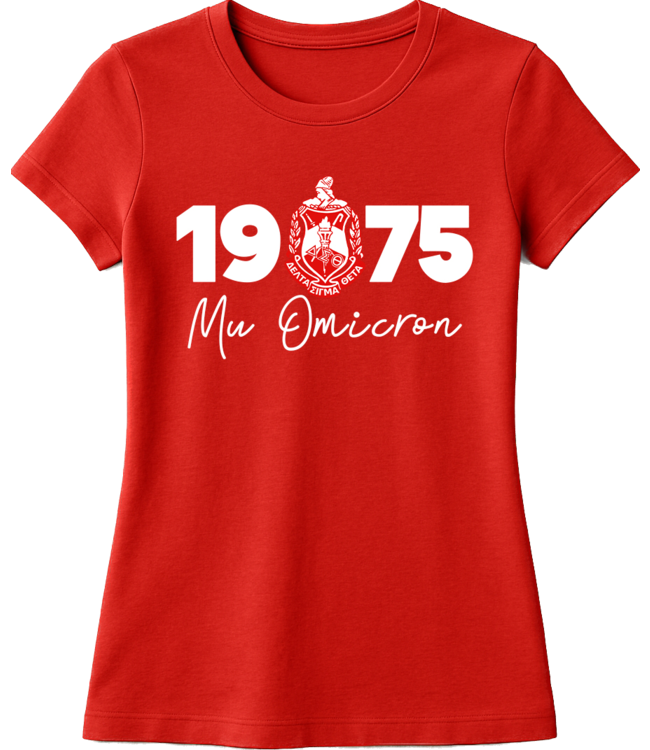 ΔΣΘ MO DST  Embroidered/Printed Fitted Red Crew (FA25Y)