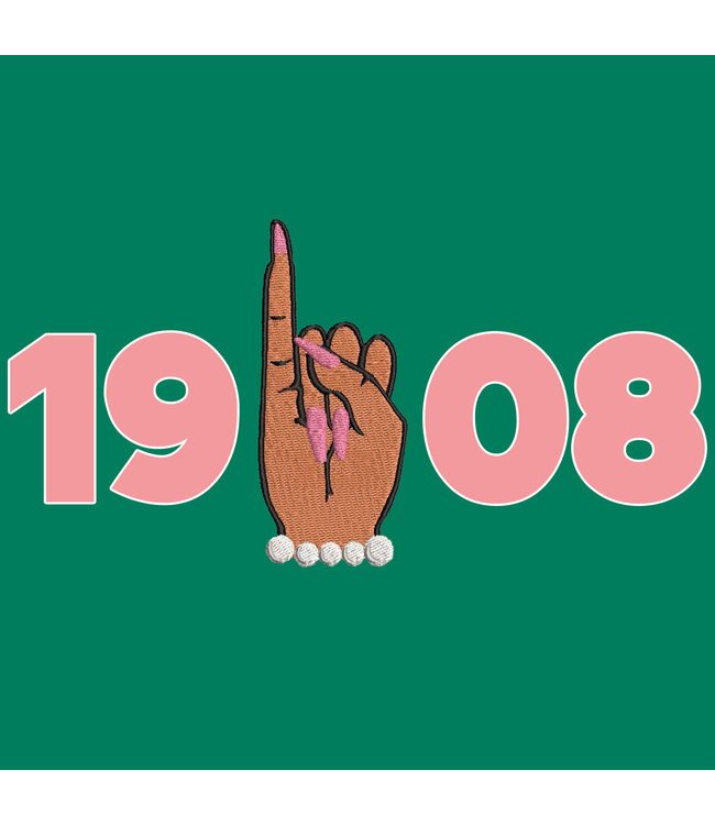 ΑΚΑ AKA Embroidered 1908 Pinky Green T-shirt (FA25)