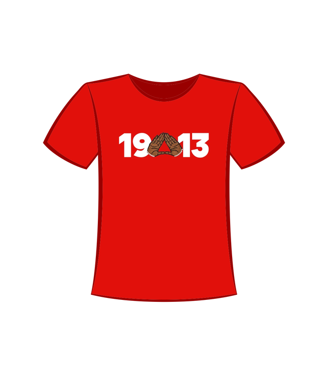 ΔΣΘ DST Embroidered 1913 Mid Red T-shirt (FA25)