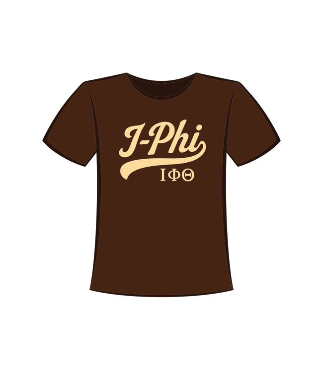 ΙΦΘ NEW! IPT Iota Phi Theta Embroidered I-Phi Brown T-shirt (SP26)