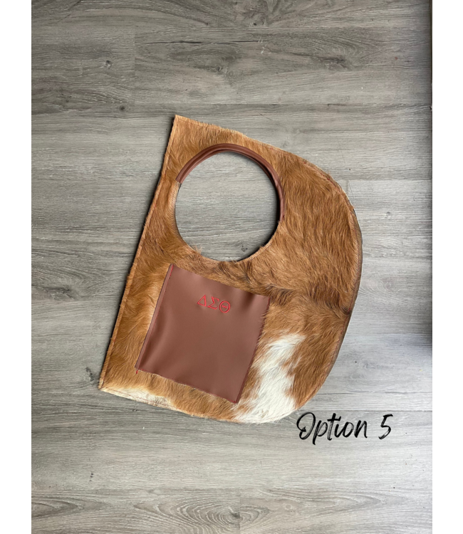 ΔΣΘ NEW! DST Cowhide & Leather D Bag w/Pouch (5 Styles) (SP26)