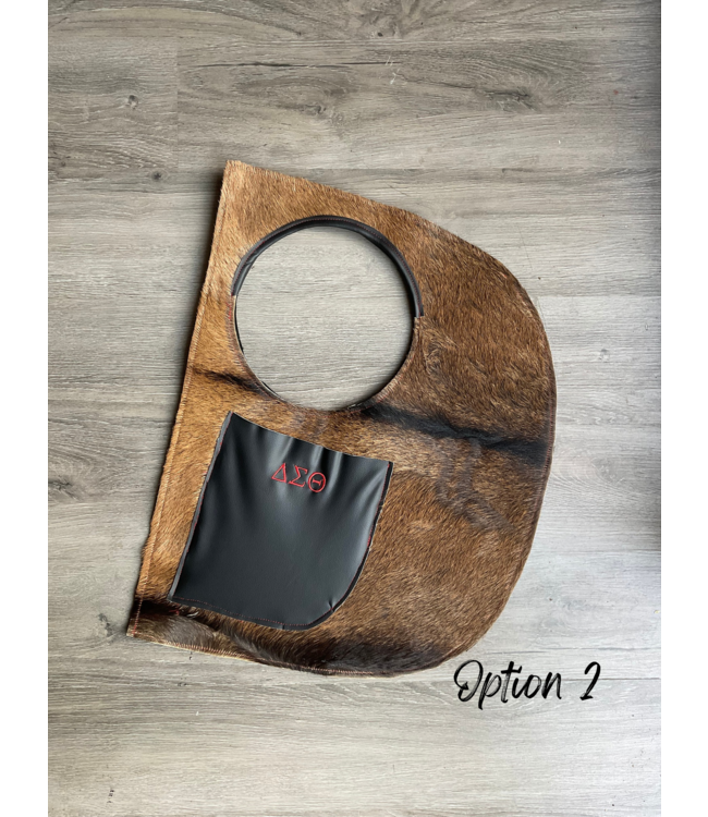 ΔΣΘ DST Cowhide & Leather D Bag w/Pouch (8 Styles) (FA25)