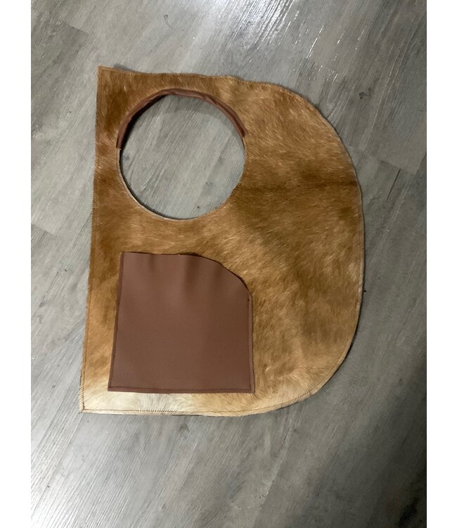 Cowhide D Bag with Brown Leather and Pouch