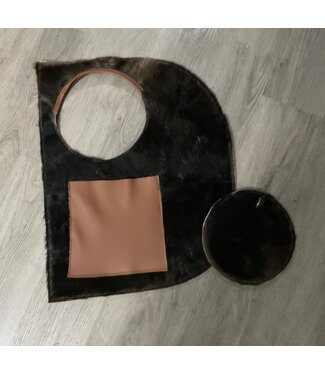 Cowhide D Bag with Brown Leather and Pouch