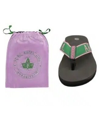 ΑΚΑ AKA Flip Flops w/Drawstring Bag - Sizes 8 & 9 (FA25)