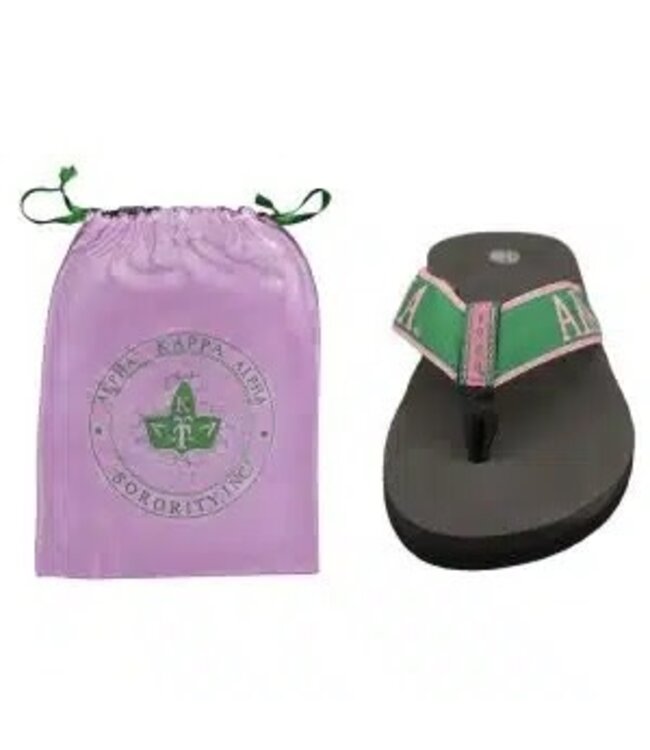 ΑΚΑ AKA Flip Flops w/Drawstring Bag - Sizes 8 & 9 (FA25)