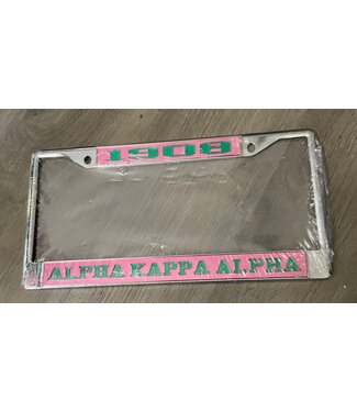 ΑΚΑ AKA 1908/Alpha Kappa Alpha Shimmer License Plate Holder (FA25)