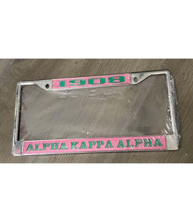 ΑΚΑ AKA 1908/Alpha Kappa Alpha Shimmer License Plate Holder (FA25)