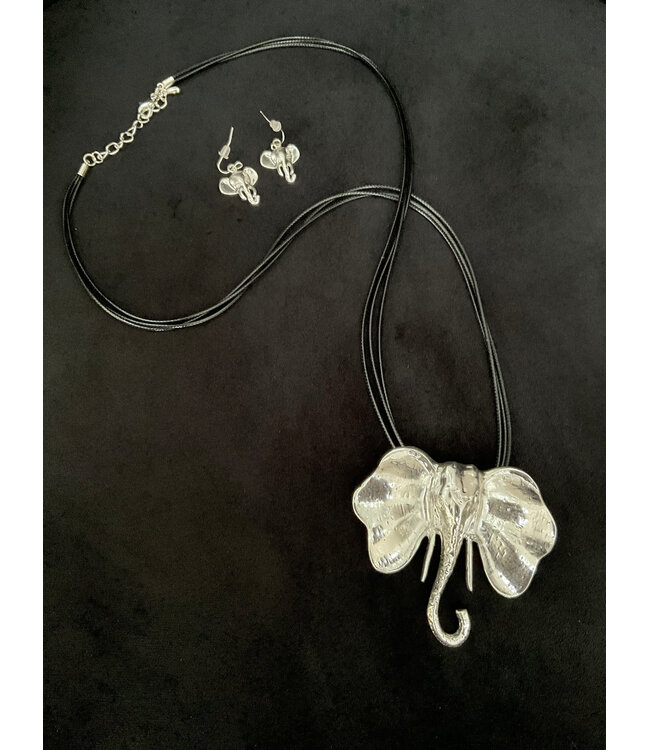 W Silver Elephant Necklace Sets (FA25)