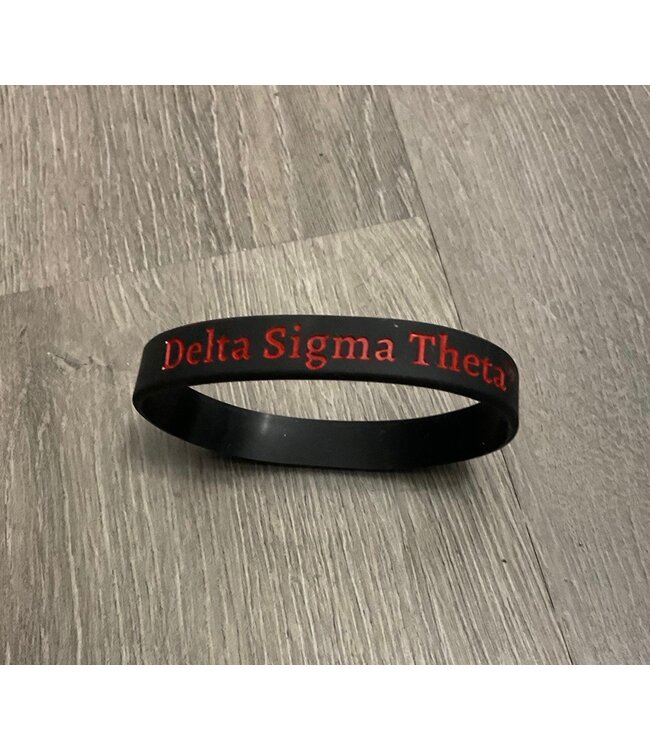 ΔΣΘ DST Silicone Solid Black Bracelet (FA25)