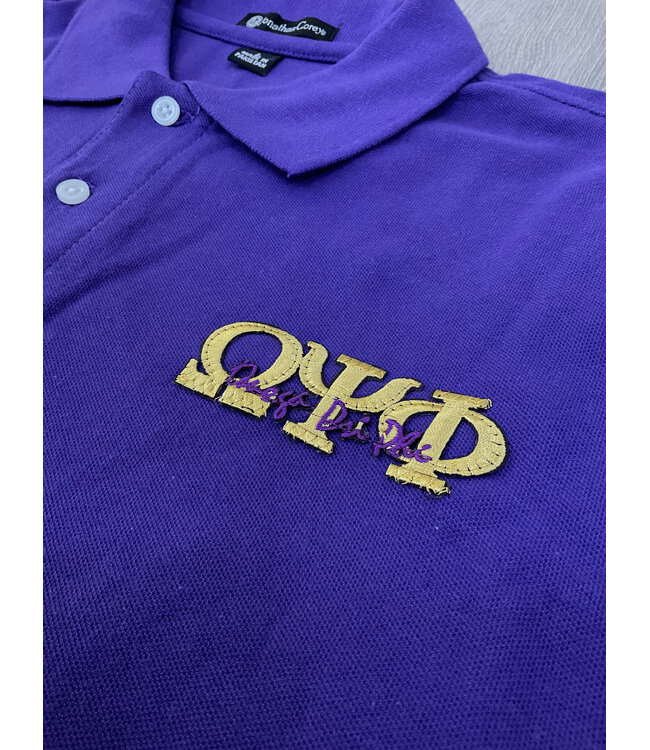ΩΨΦ OPP Purple Golf Shirts with Omega Letters(FA25)
