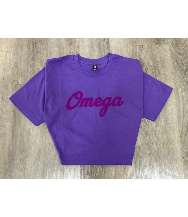 ΩΨΦ SALE! OPP Omega Dark Script Purple Shirt(FA25) 50% Off