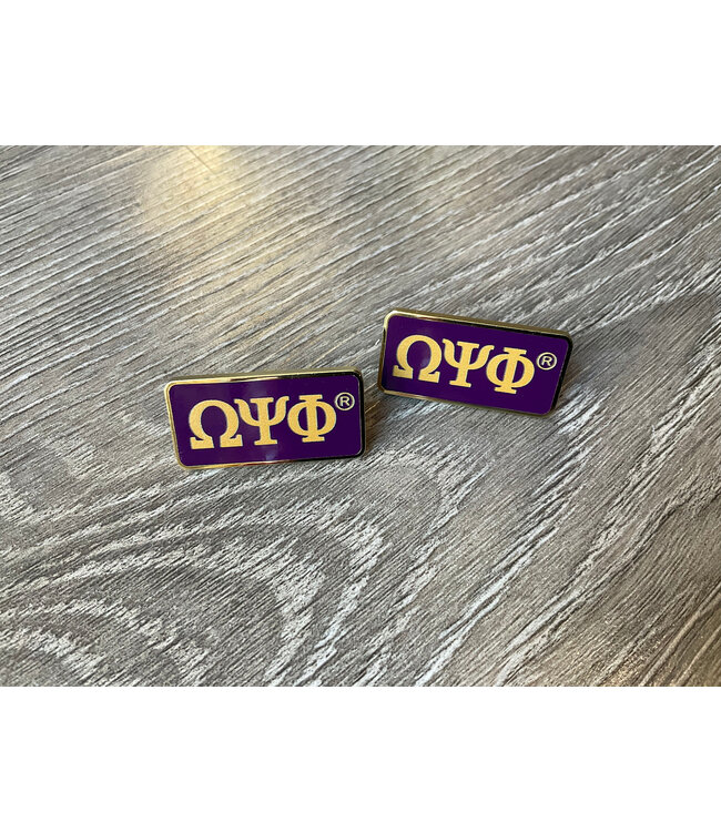 ΩΨΦ OPP Purple & Gold Frat Letter Pin(FA25)