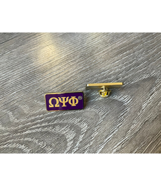 ΩΨΦ OPP Purple & Gold Frat Letter Pin(FA25)