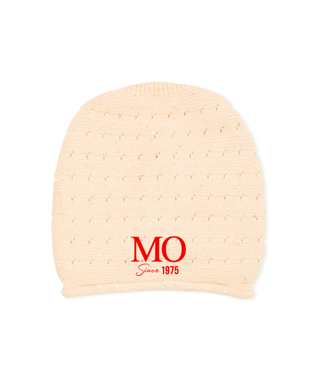 ΔΣΘ MO 50th Cream Slouchy Sequin Beanie (FA25)