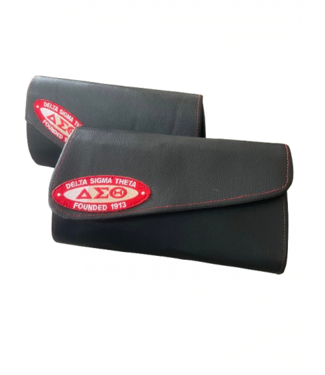 ΔΣΘ DST embroidered patch black clutch (FA25)