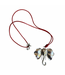 ΔΣΘ Silver Elephant w/ Leather Necklace Cord (Red/Black) (FA25)