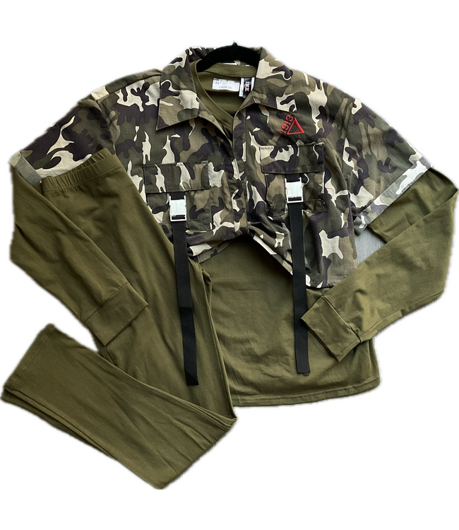 ΔΣΘ SALE DST 1913 Camo Crop Top (M,L) (FA25) FREE Pant Set