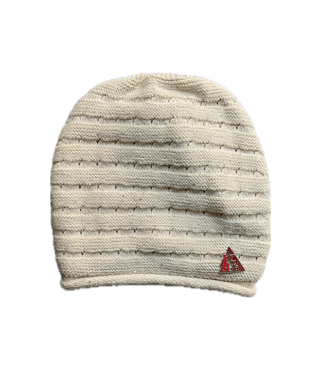 ΔΣΘ NEW! DST Cream Slouchy Sequin Beanie (FA25)