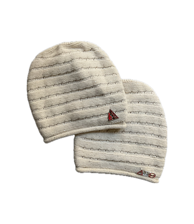 ΔΣΘ DST Cream Slouchy Sequin Beanie (FA25)