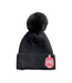 ΔΣΘ NEW! DST Knit Rhinestone Pom Pom Beanie - Black & Cream (FA25)