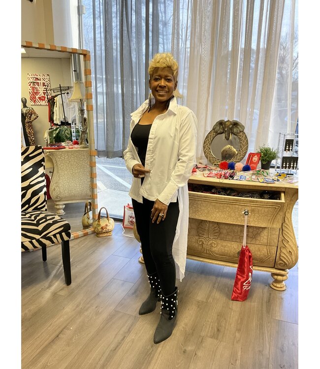 ΔΣΘ SALE DST Dress shirt w/ Chiffon Back, Black, Red, White (FA25)