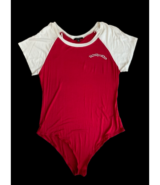 ΔΣΘ SALE DST 3 Stripe White/DST Cream /Red/ Black / Black Bodysuit (FA25)