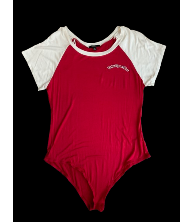 ΔΣΘ SALE DST 3 Stripe White/DST Cream /Red/ Black / Black Bodysuit (FA25)